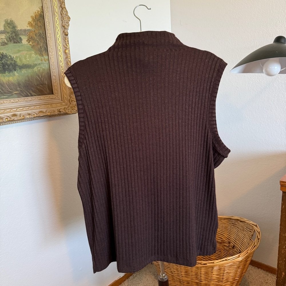 Banana Republic Brown Ribbed Sleeveless Sweater Vest